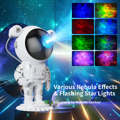 PLAYHOT Galaxy Star Projector Night Light - Astronaut Space Projector with Starry Nebula, LED Ceiling Lamp, Timer, and Remote, Ideal Kids Room Decor for Christmas, Birthdays, Valentine's Day