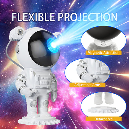 PLAYHOT Galaxy Star Projector Night Light - Astronaut Space Projector with Starry Nebula, LED Ceiling Lamp, Timer, and Remote, Ideal Kids Room Decor for Christmas, Birthdays, Valentine's Day