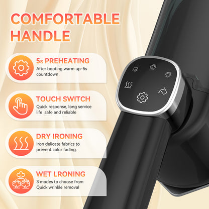 PLAYHOT Handheld Steamer for Clothes,10s Heat Up,1200W Steamer ＆ Iron 2 In 1,160ml Capacity Travel Size Garment Steamer,Large Ceramic Heat Panel for 110V~120V Only